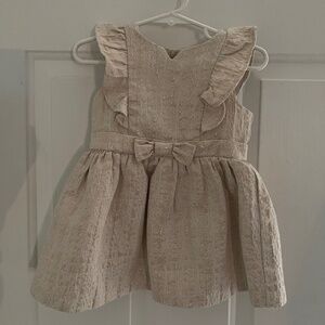 Oshkosh Baby Girl Beige & Metallic Gold Dress   18M